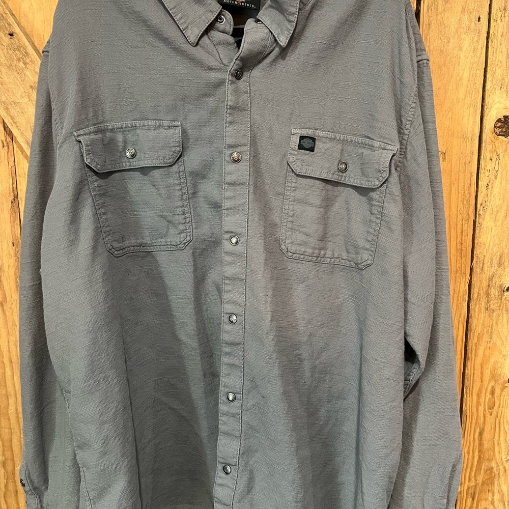 Men's Gray Harley Davidson Button-down Shirt
